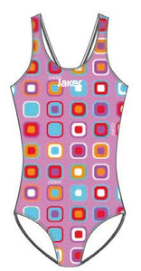 Girls Training One-Piece Geometric Swimsuit, Jaked US Store