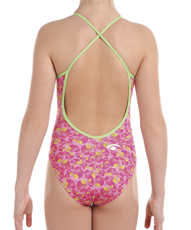 Girls Training One-Piece Pink Power Swimsuit, Jaked US Store