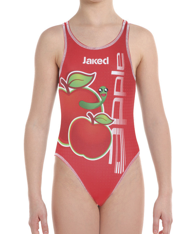 Girls training One-Piece Apple Swimsuit, Jaked US Store