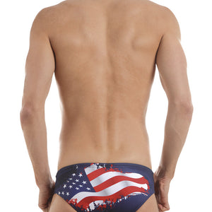 Men's Training Brief Flag USA Swimsuit, Jaked US Store