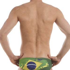 Men's Training Brief Flag Brazil Swimsuit, Jaked US Store