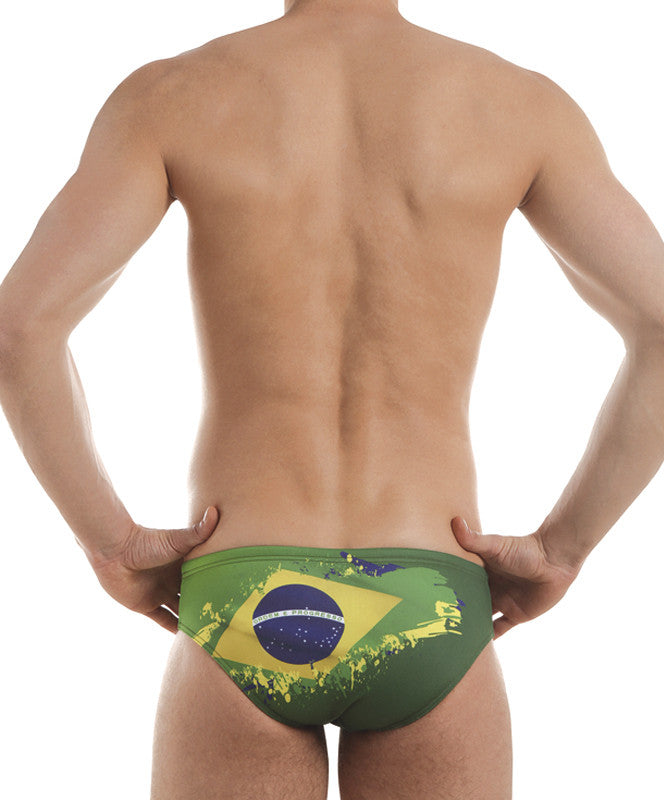 Men's Training Brief Flag Brazil Swimsuit, Jaked US Store